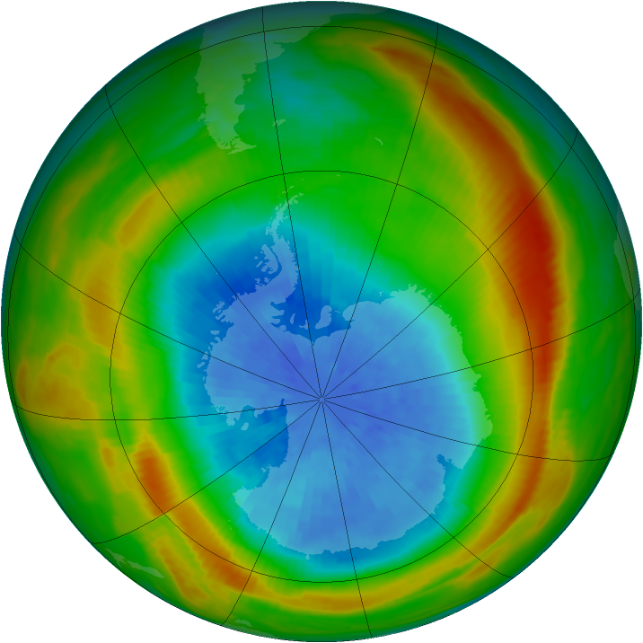 Antarctic ozone map for 26 September 1980